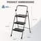 Wrightmaster 3-Step Folding Steel Step Stool w/Safety Handrails and Wide Anti-Slip Pedals, 800 lb. Load Capacity ZR-190842 - alternate 5