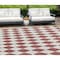Homeroots 9' X 12' Burgundy Geometric Washable Indoor Outdoor Area Rug 577029 - alternate 1