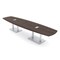 Skutchi Designs Arc Boat Conference Table, 45 in W, 168 in L, Brown HAR-ABOT-48x168-DOU-H3041-ESIL - alternate 1