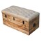 Homeroots 35in Beige and Brown Tufted Genuine Leather and Solid Wood Upholstered Storage Bench With Flip Top 723832 - alternate 5