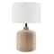 Homeroots 20" Natural Rattan Table Lamp With White Drum Shade 524401 - alternate 1
