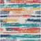 Homeroots 10' X 14' Ivory Teal Blue Orange And Red Striped Washable Indoor Outdoor Area Rug 616657 - alternate 5