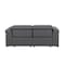 Homeroots 73in Dark Gray and Black Italian Leather Power Reclining Loveseat 720487 - alternate 3