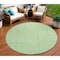 Homeroots 8' Mint Green And Ivory Round Geometric Washable Indoor Outdoor Area Rug 600836 - alternate 1