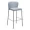 Homeroots Set of Two 29" Gray And Black Faux Leather And Steel Bar Height Bar Chairs 555698 - alternate 5