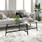 Homeroots 50" Clear And Black Glass And Steel Oval Coffee Table 520968 - alternate 6