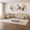 Homeroots Beige Leather Power Reclining L Shaped Seven Piece Corner Sectional With Console 643901 - alternate 4