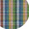 Homeroots 8' Navy Blue Pink And Sage Round Plaid Washable Indoor Outdoor Area Rug 613977 - alternate 3