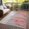 Homeroots 10' X 14' Coral Pink And Gray Abstract Washable Indoor Outdoor Area Rug 601199 - alternate 6