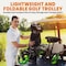 Jovial 3 Wheel Golf Push Pull Cart with Built-in Seat for Relaxation JOVGFST89 - alternate 2
