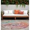 Homeroots 8' Round Blue Round Abstract Washable Non Skid Indoor Outdoor Area Rug 559173 - alternate 1