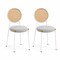 Leisuremod Euston Velvet Dining Chair with Woven Rattan Backrest & Stainless Frame, 2PK ECW17GR2 - alternate 1