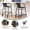 Flash Furniture Lila  Commercial Grade Indoor-Outdoor PE Rattan Restaurant Barstool with Black Aluminum Frame and Footrest in Black, PK2 2-SDA-AD632032R-BK-GG - alternate 7