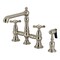 Kingston Brass Bridge Kitchen Faucet with Brass Sprayer, Brushed Nickel KS7278BEXBS - alternate 1