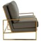 Leisuremod Jefferson Leather Loveseat with Gold Frame, Grey JAG53GR-L - alternate 4