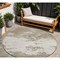 Homeroots 8' Taupe And Beige Round Abstract Washable Indoor Outdoor Area Rug 599528 - alternate 1