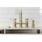 Kingston Brass Bridge Kitchen Faucet with Brass Sprayer, Brushed Brass KS1277BPLBS - alternate 3