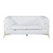 Homeroots 69in White And Gold Italian Leather Loveseat 477575 - alternate 1