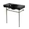 Kingston Brass 36" Ceramic Console Sink with Stainless Steel Legs, 8-Inch, 3-Hole, Black/Brushed Nickel KVPB36198K88 - alternate 1