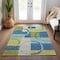 Homeroots 8' X 10' Denim Blue And Lime Green Geometric Washable Indoor Outdoor Area Rug 612578 - alternate 4