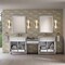 James Martin Vanities Bellshire 96" Dual Vanity Set w/24" Make-Up Counter, Bright White w/3 cm Eternal Jasmine Pearl Siles 660-VMC96-BW-3EJP - alternate 3