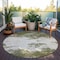 Homeroots 8' Olive Green Gray And Ivory Round Abstract Washable Indoor Outdoor Area Rug 599516 - alternate 5