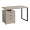 Homeroots 47" Taupe and Black Wood and Metal Sled Computer Desk With Three Drawers 489899 - alternate 1