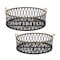 Homeroots Set of Two Black and Tan Round Bamboo Serving Tray With Handles 516321 - alternate 1
