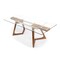 Homeroots 63" Clear And Brown Glass And Metal Self-Storing Leaf Double Pedestal Base Dining Table 555186 - alternate 1