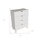 Homeroots 30" White And Natural Wood Four Drawer Dresser 552257 - alternate 3