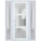 Vdomdoors Front Exterior Prehung FiberGlass Door Frosted Glass / Manux 8552 White Silk / 2 Sidelight and Tran MANUX8552EXD-WS-W14+30+14 x H80+14-LH - alternate 1