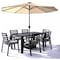 Leisuremod Chelsea Aluminum Outdoor Dining Table With 8 Chairs and Cushions, Light Grey CC20-T63BL-LGR6 - alternate 5