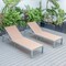 Leisuremod Marlin Patio Chaise Lounge Chair with Grey Aluminum Frame, Light Brown, 2PK MLGR-77LBR2 - alternate 4