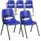 Flash Furniture Blue Ergonomic Shell Chair with Right Handed Flip-Up Tablet Arm, PK5 5-RUT-EO1-BL-RTAB-GG - alternate 1