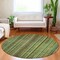 Homeroots 8' Green Gold And Gray Round Striped Washable Indoor Outdoor Area Rug 616372 - alternate 4