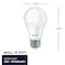 Bulbrite 9w Dimmable Frost A19 LED Light Bulbs Medium (E26) Base, 5000K Soft Daylight Light, 800 Lumens, 8PK 862720 - alternate 6