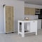 Homeroots Set of Two Oak and White Wood Kitchen Island And Pantry Cabinet 526344 - alternate 3