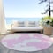 Homeroots 8' Pink And Ivory Round Abstract Washable Indoor Outdoor Area Rug 614559 - alternate 3