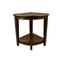 Homeroots Curvilinear Dark Brown Teak 18" Corner Shower Bench With Shelf 383307 - alternate 4