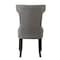 Homeroots Set of Two Tufted Light Gray and Espresso Linen Wing Back Dining Side Chairs 543543 - alternate 5
