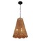 Jonathan Y Maria 16" 3-Light Coastal Bohemian Adjustable Hand-Woven Rattan Tapered Scalloped Cylinder LED Penda JYL1613A - alternate 1