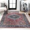 Jonathan Y Alacati Ogee Medallion Non-Slip Machine-Washable Red/Blue/Brown 4 ft. x 6 ft. Area Rug WSH103D-4 - alternate 1