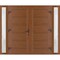 Vdomdoors Front Exterior Prehung Metal-Plastic Double Doors / MANUX 8111 Walnut / 2 Sidelites Exterior WindoW MANUX8111DEXD-WLN-RH-W16+72+16xH80 - alternate 1