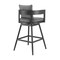 Armen Living Menorca Outdoor Patio Swivel Counter Stool in Aluminum with Gray Cushions LCMQSWBAGR26 - alternate 3