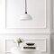 Jonathan Y Solene 11.75" 1-Light Modern Contemporary Adjustable Metal/Glass Dome LED Pendant, Black/White JYL9565C - alternate 7