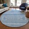 Homeroots 8' Sky Blue And Ivory Round Southwestern Washable Indoor Outdoor Area Rug 582850 - alternate 5