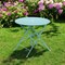 Homeroots 30" Aqua Rounded Aluminum Folding Outdoor Bistro Table with Umbrella Hole 606429 - alternate 1
