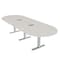 Skutchi Designs 12 Person Conference Table With Power Unit | 12' Racetrack Table | Harmony Series HAR-RAC-48X144-T-K458-ESIL - alternate 1