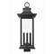 Z-Lite Tiberius 4 Light Outdoor Post Mount Fixture, Black/Clear Seedy, 9 In W x 24.5 In H 5017PHBS-BK - alternate 2
