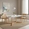 Homeroots 63" White and Natural Wood Frame Base Dining Table 654239 - alternate 5